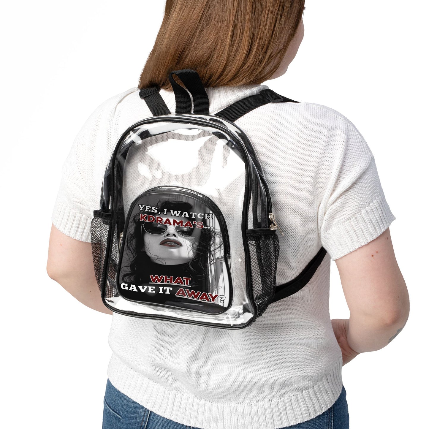 Yes, I watch KDrama's Backpack, Clear Stadium Backpack with Blue Design, KDrama Backpack