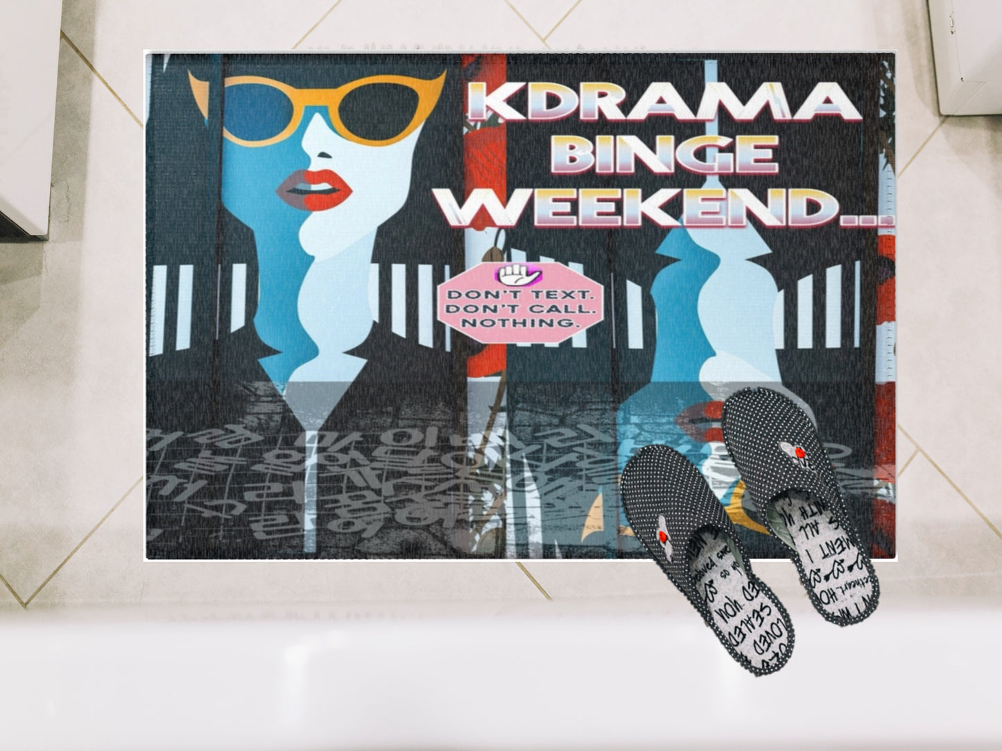KDrama Themed Area Rug - "KDrama Binge Weekend Area Rug"