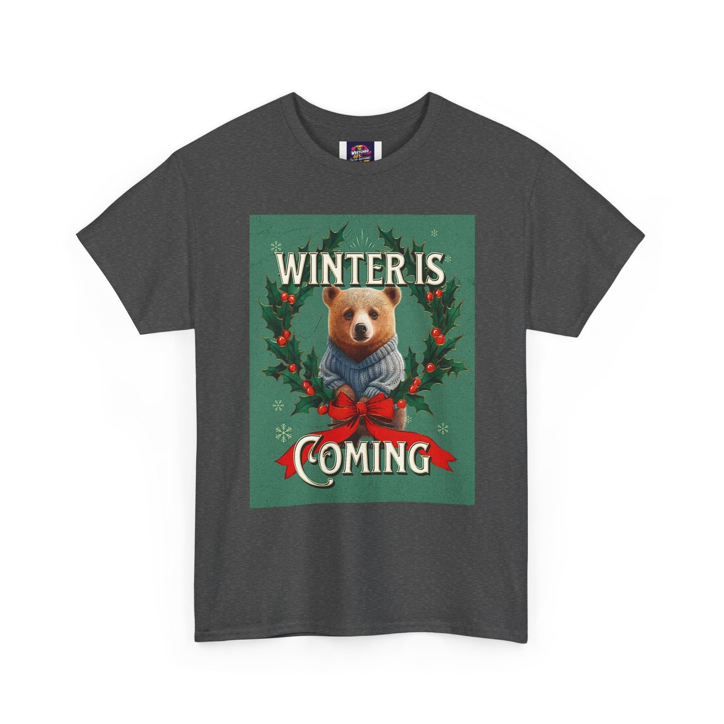 Winter is Coming Grizzly Bear One Unisex Heavy Cotton Tee, Pandas, Conservation T-shirt
