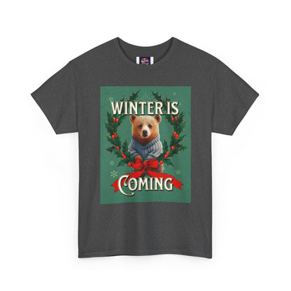 Winter is Coming Grizzly Bear One Unisex Heavy Cotton Tee, Pandas, Conservation T-shirt
