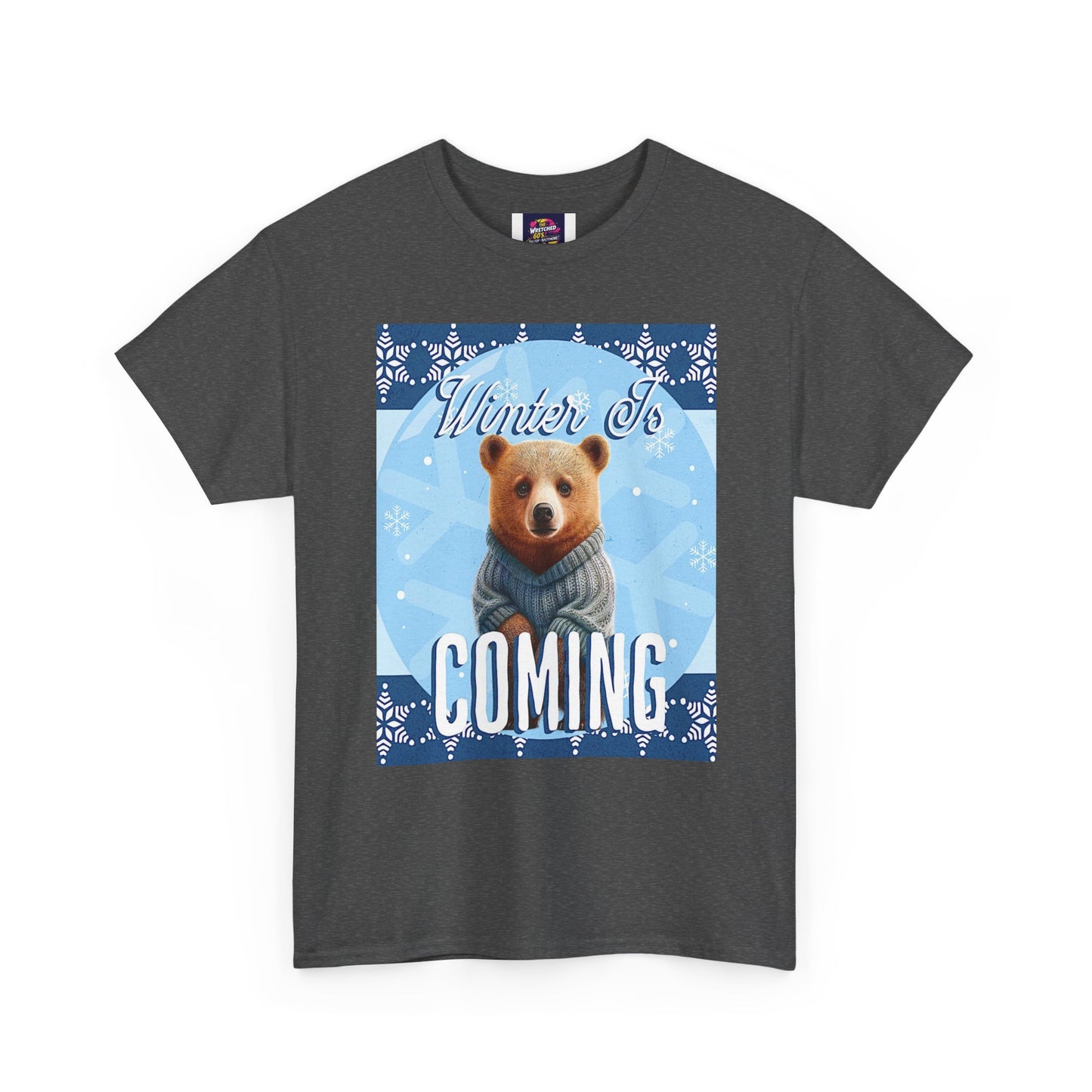 Winter is Coming Brown Bear Cub Unisex Heavy Cotton Tee, Pandas, Conservation T-shirt