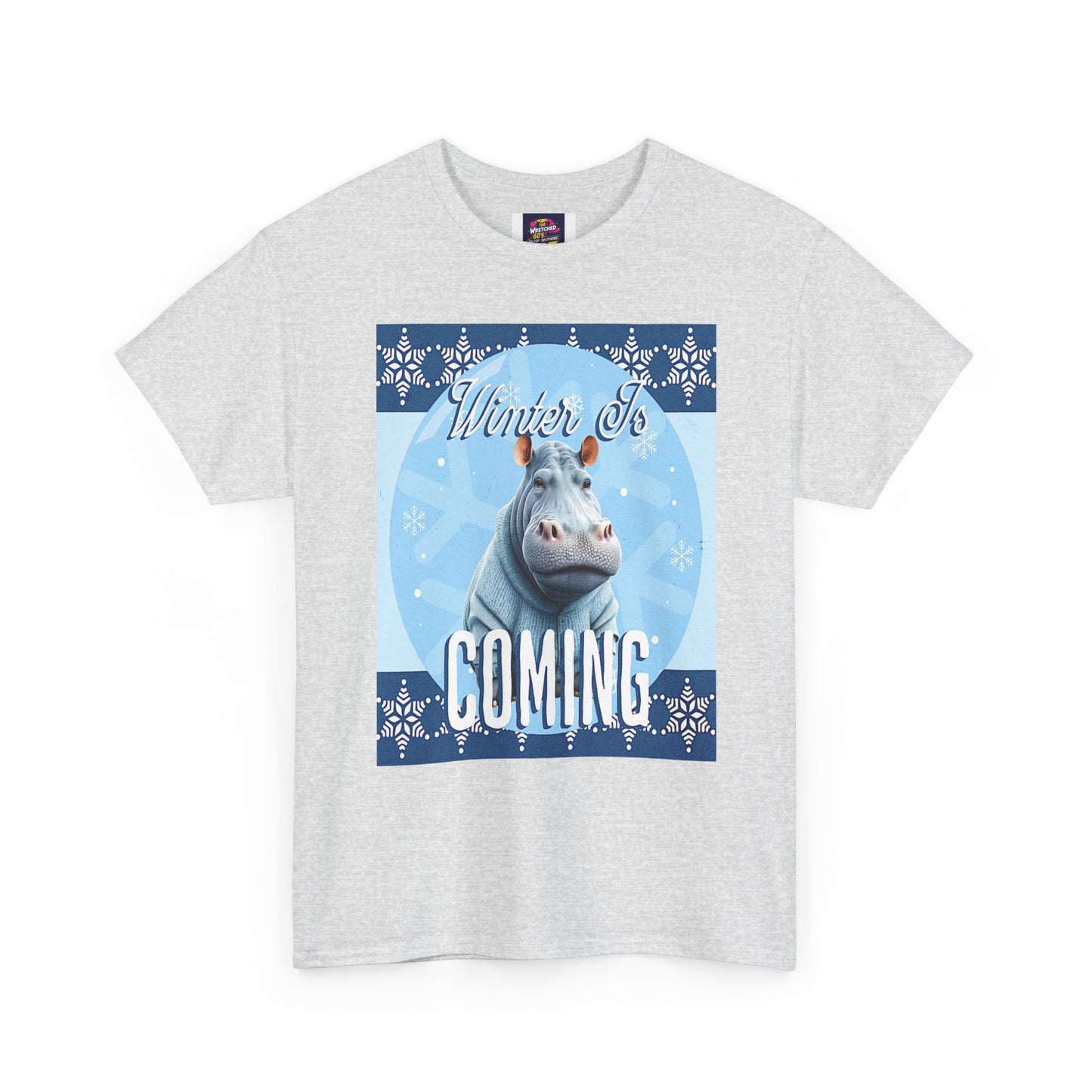 Winter is Coming Hippo Unisex Heavy Cotton Tee, Pandas, Conservation T-Shirt