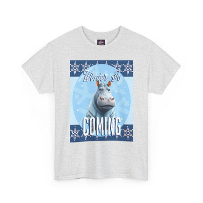 Winter is Coming Hippo Unisex Heavy Cotton Tee, Pandas, Conservation T-Shirt