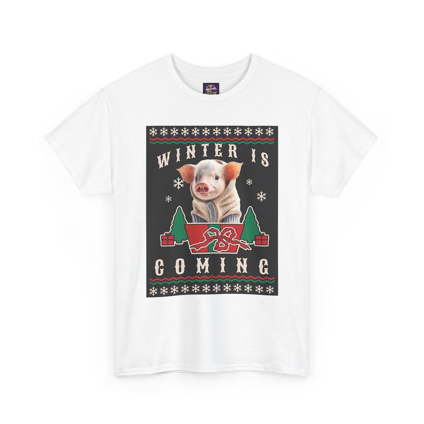 Winter is Coming Baby Piglet Unisex Heavy Cotton Tee, Pandas, Conservation T-Shirt