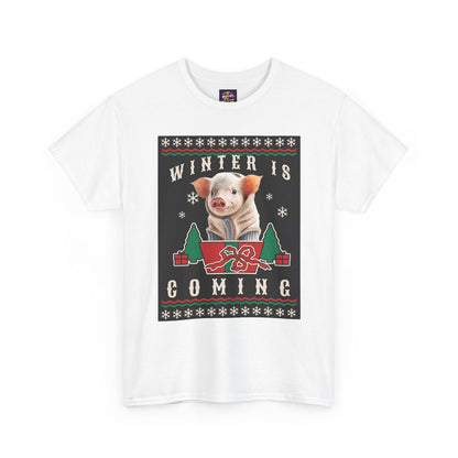 Winter is Coming Baby Piglet Unisex Heavy Cotton Tee, Pandas, Conservation T-Shirt