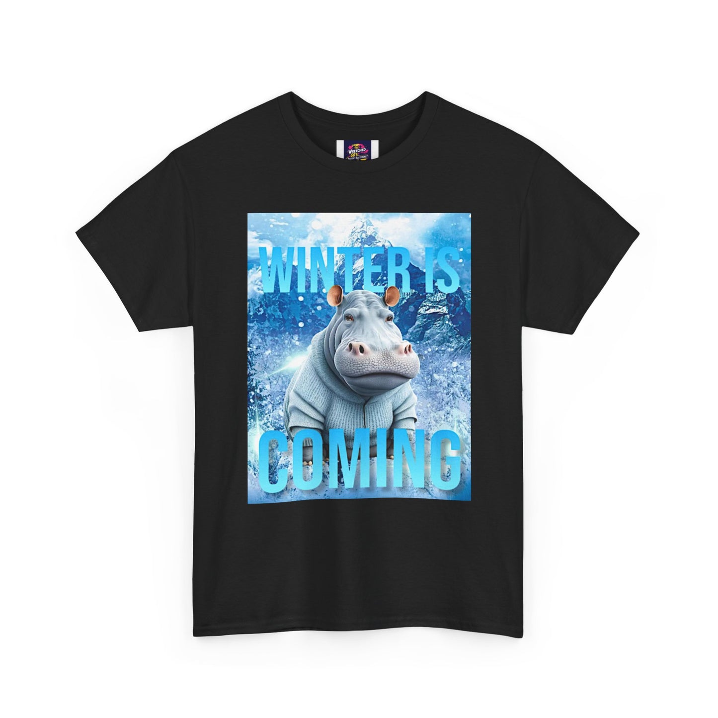 Winter is Coming Baby Hippo Unisex Heavy Cotton Tee, Pandas, Conservation T-Shirt