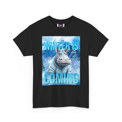 Winter is Coming Baby Hippo Unisex Heavy Cotton Tee, Pandas, Conservation T-Shirt