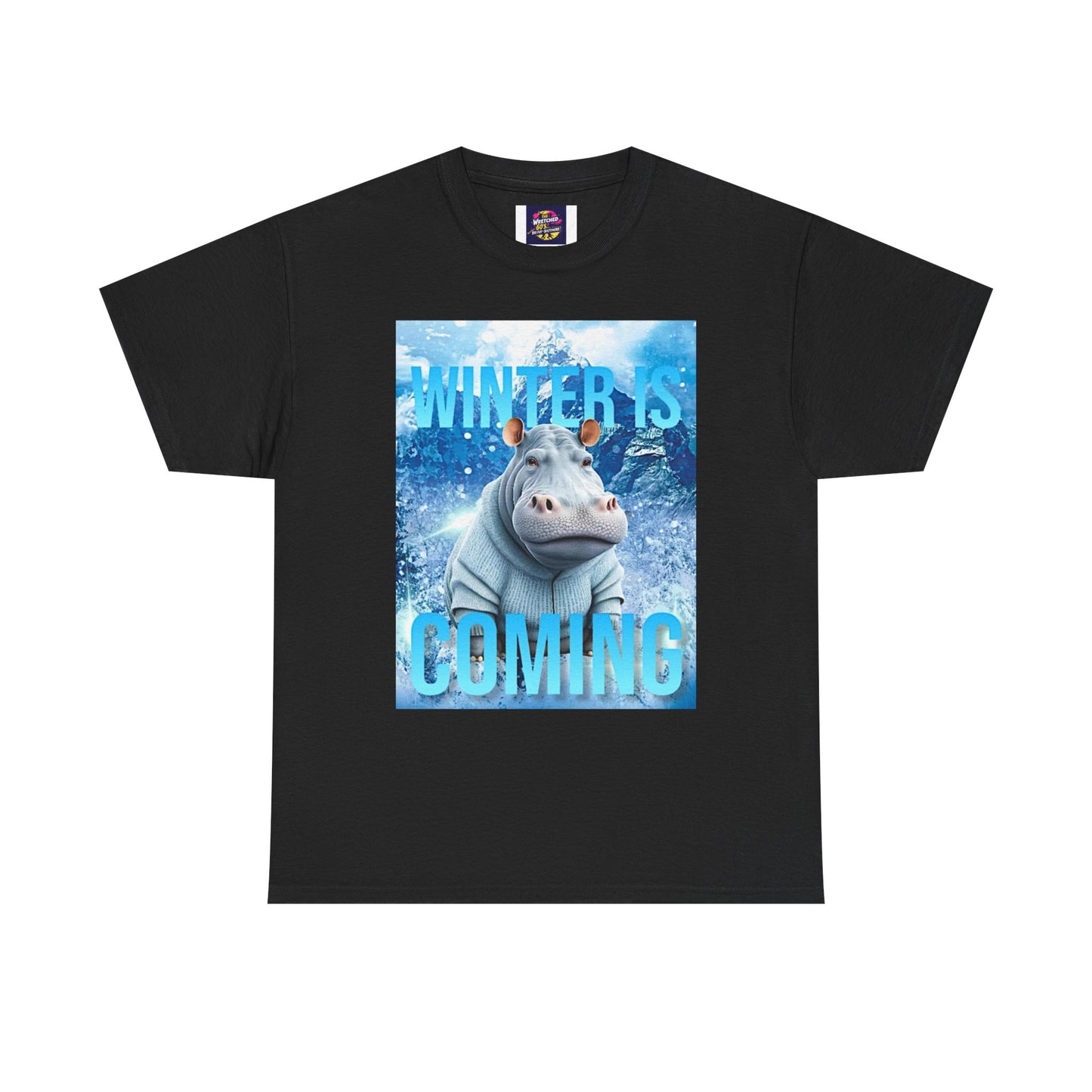 Winter is Coming Baby Hippo Unisex Heavy Cotton Tee, Pandas, Conservation T-Shirt