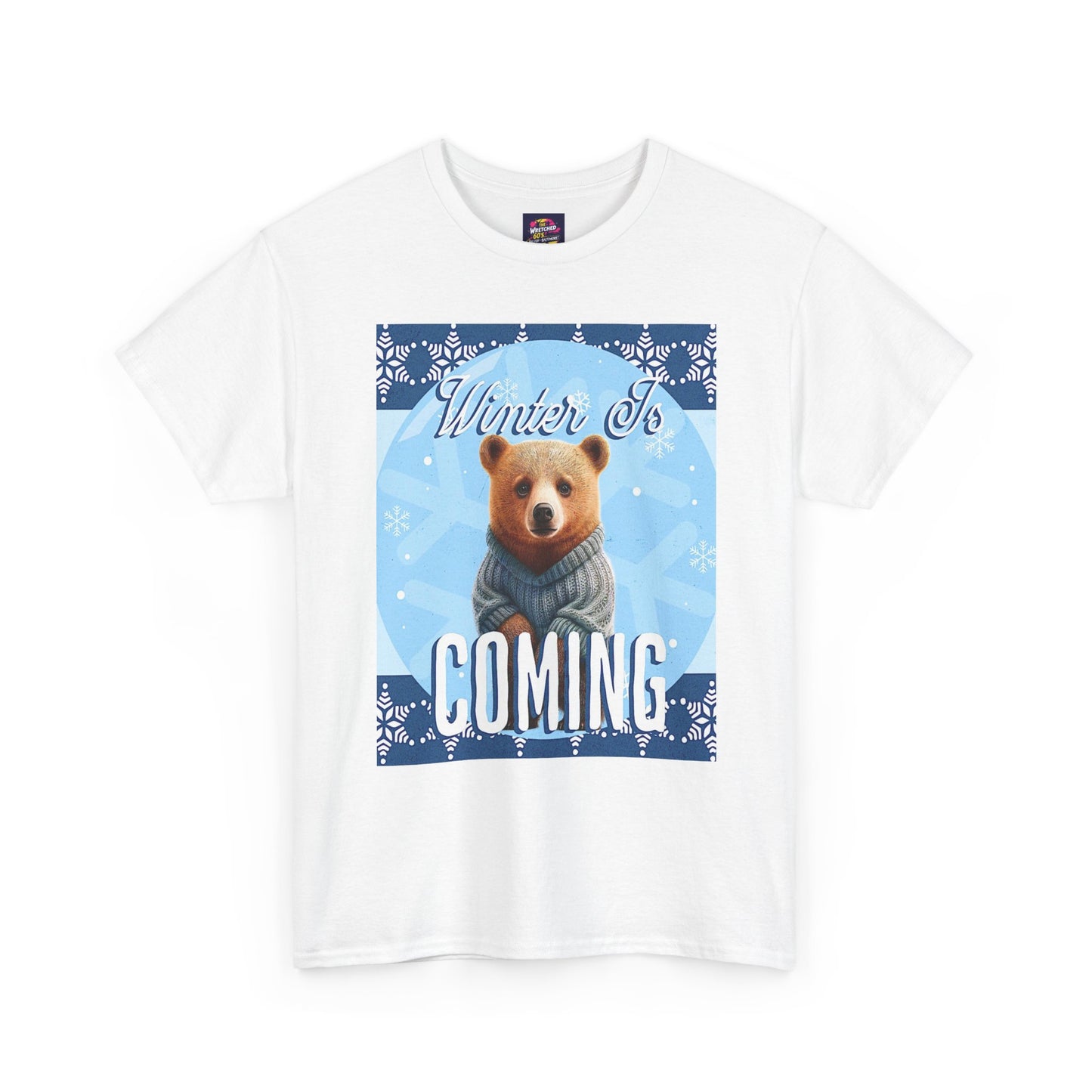 Winter is Coming Brown Bear Cub Unisex Heavy Cotton Tee, Pandas, Conservation T-shirt