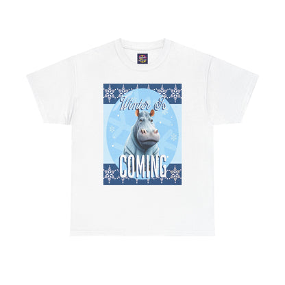 Winter is Coming Hippo Unisex Heavy Cotton Tee, Pandas, Conservation T-Shirt