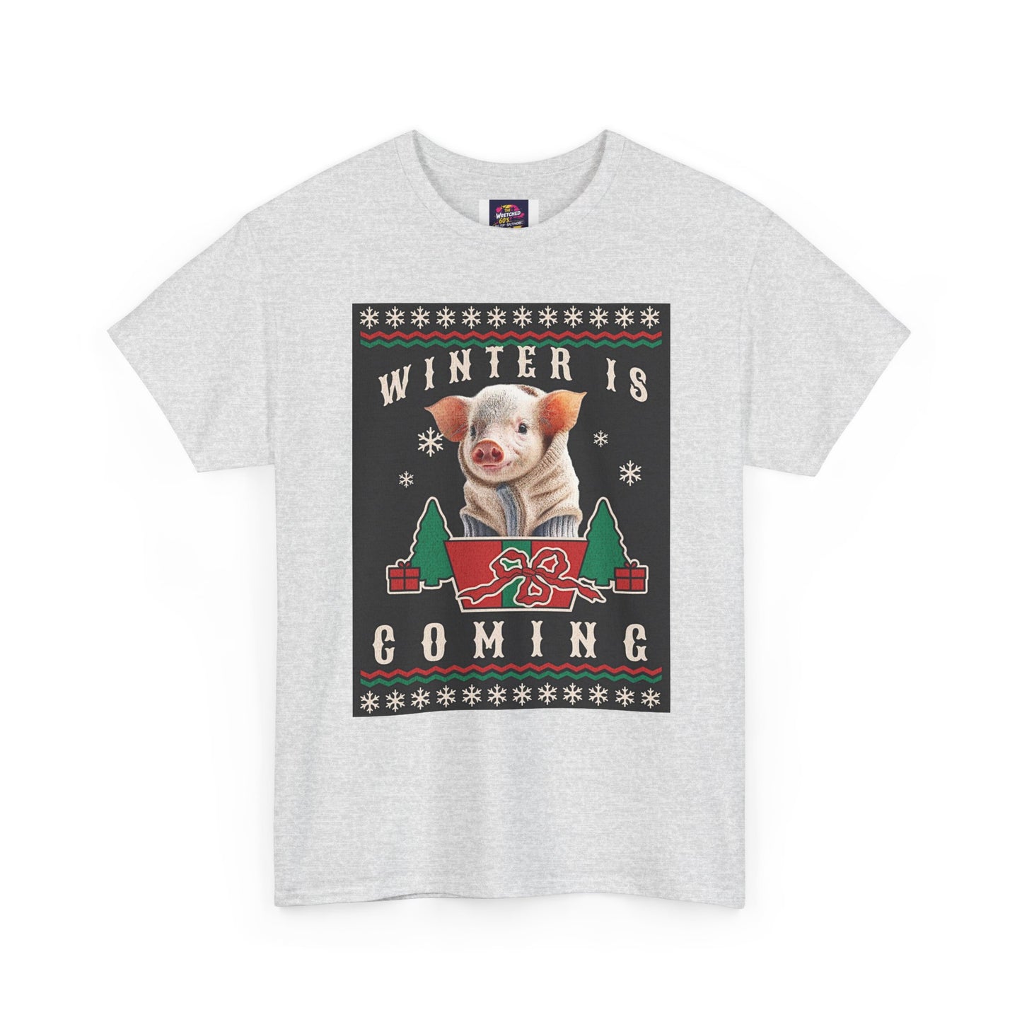 Winter is Coming Baby Piglet Unisex Heavy Cotton Tee, Pandas, Conservation T-Shirt
