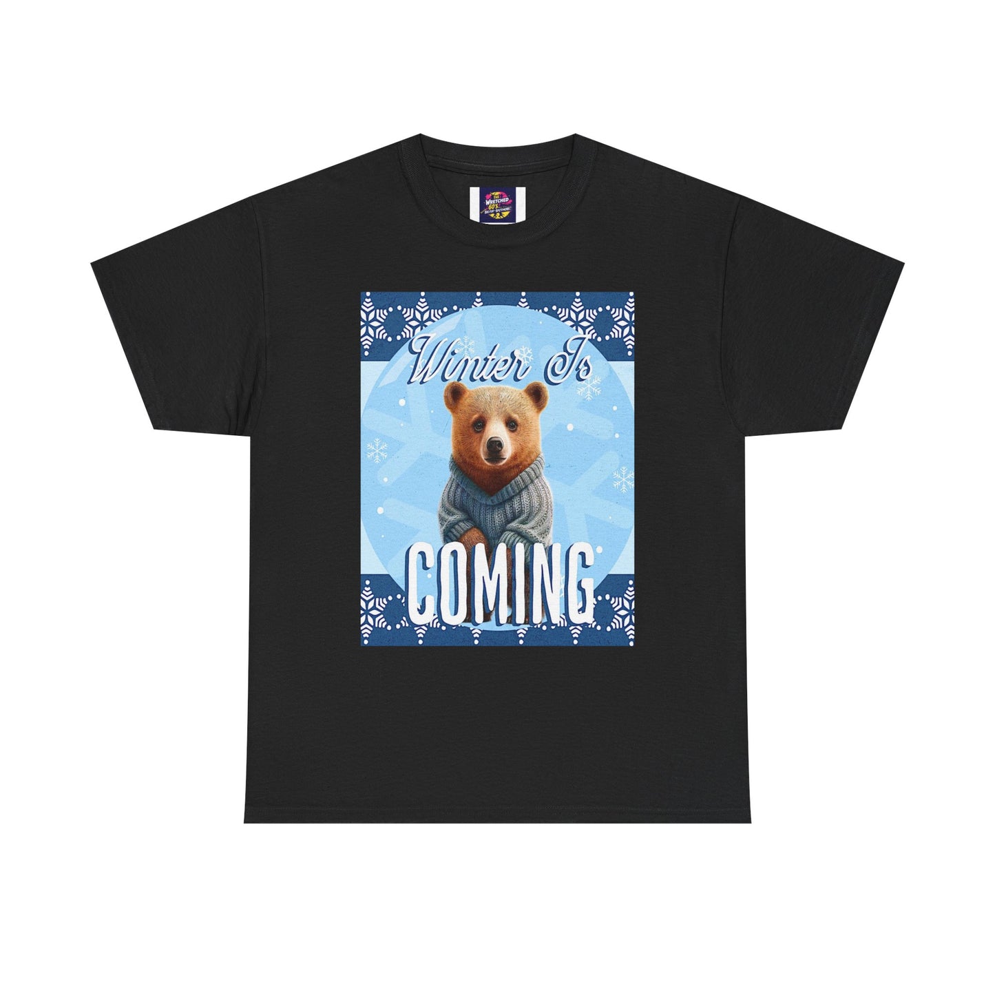 Winter is Coming Brown Bear Cub Unisex Heavy Cotton Tee, Pandas, Conservation T-shirt