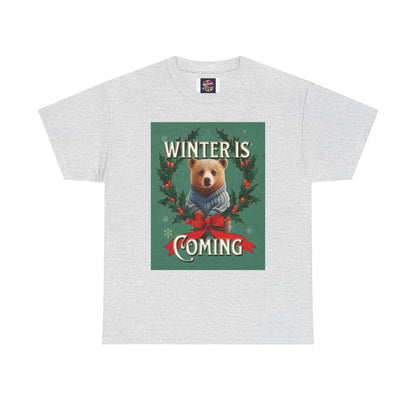 Winter is Coming Grizzly Bear One Unisex Heavy Cotton Tee, Pandas, Conservation T-shirt