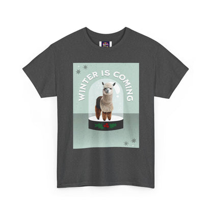 Winter is Coming Llama Unisex Heavy Cotton Tee, Conservation T-Shirt