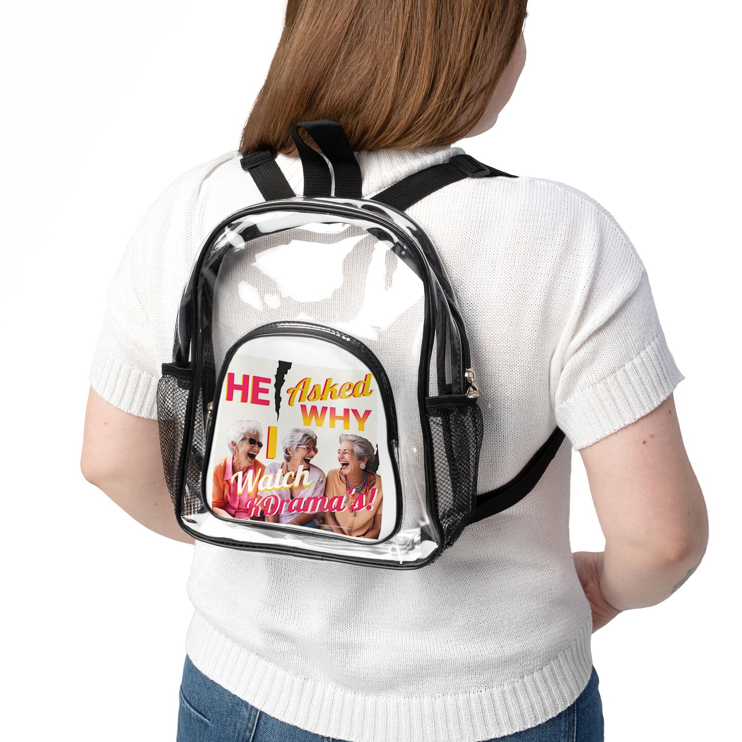 KDrama Funny Backpack, Clear Stadium Backpack with Multicolor Design, Kdrama Backpack