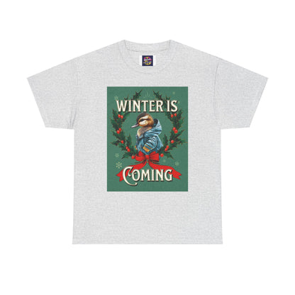 Winter is Coming Baby Duck Unisex Heavy Cotton Tee, Pandas, Conservation T-Shirt