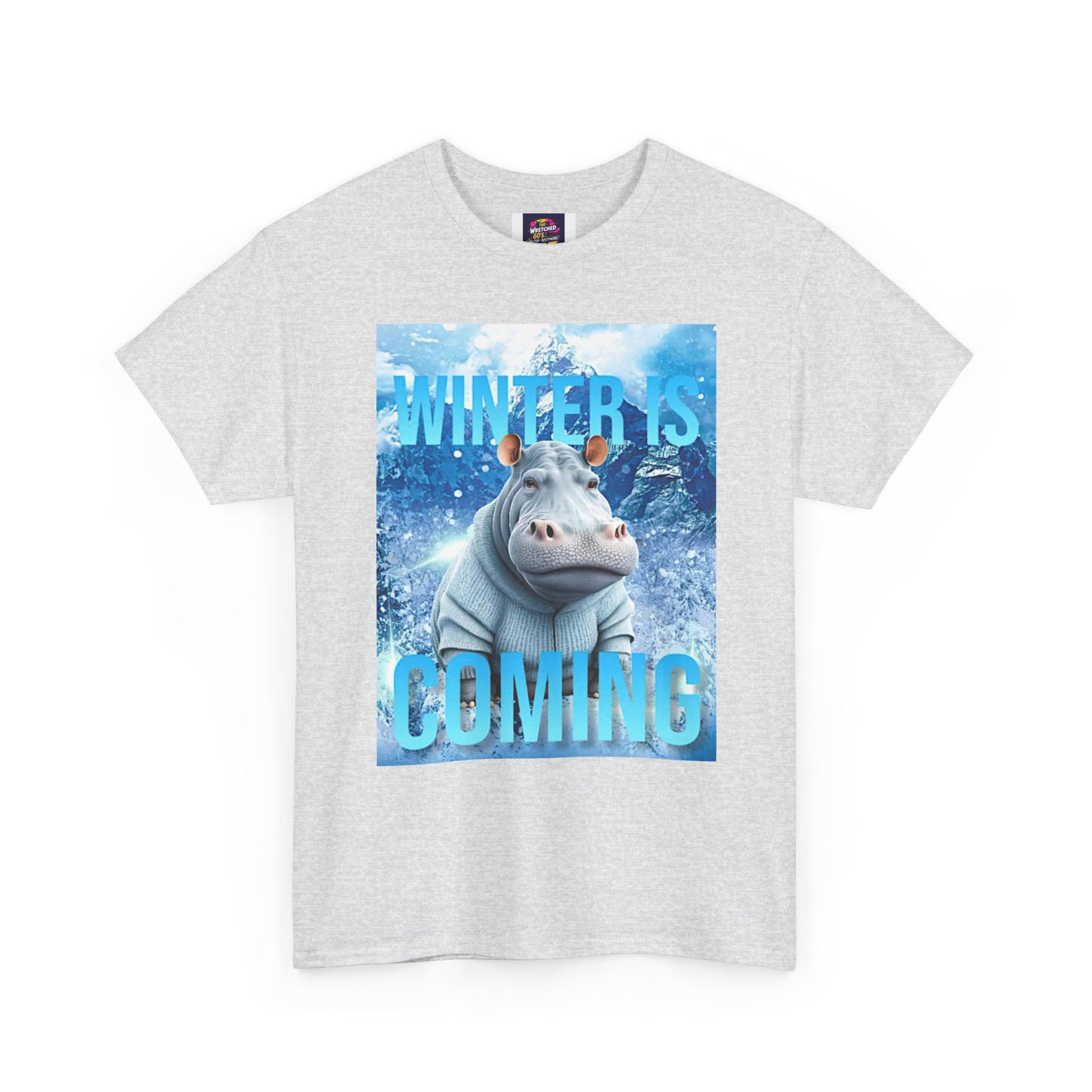 Winter is Coming Baby Hippo Unisex Heavy Cotton Tee, Pandas, Conservation T-Shirt