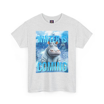 Winter is Coming Baby Hippo Unisex Heavy Cotton Tee, Pandas, Conservation T-Shirt