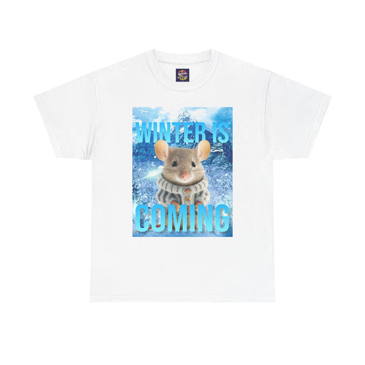 Winter is Coming Baby Mouse Unisex Heavy Cotton Tee, Pandas, Conservation T-Shirt