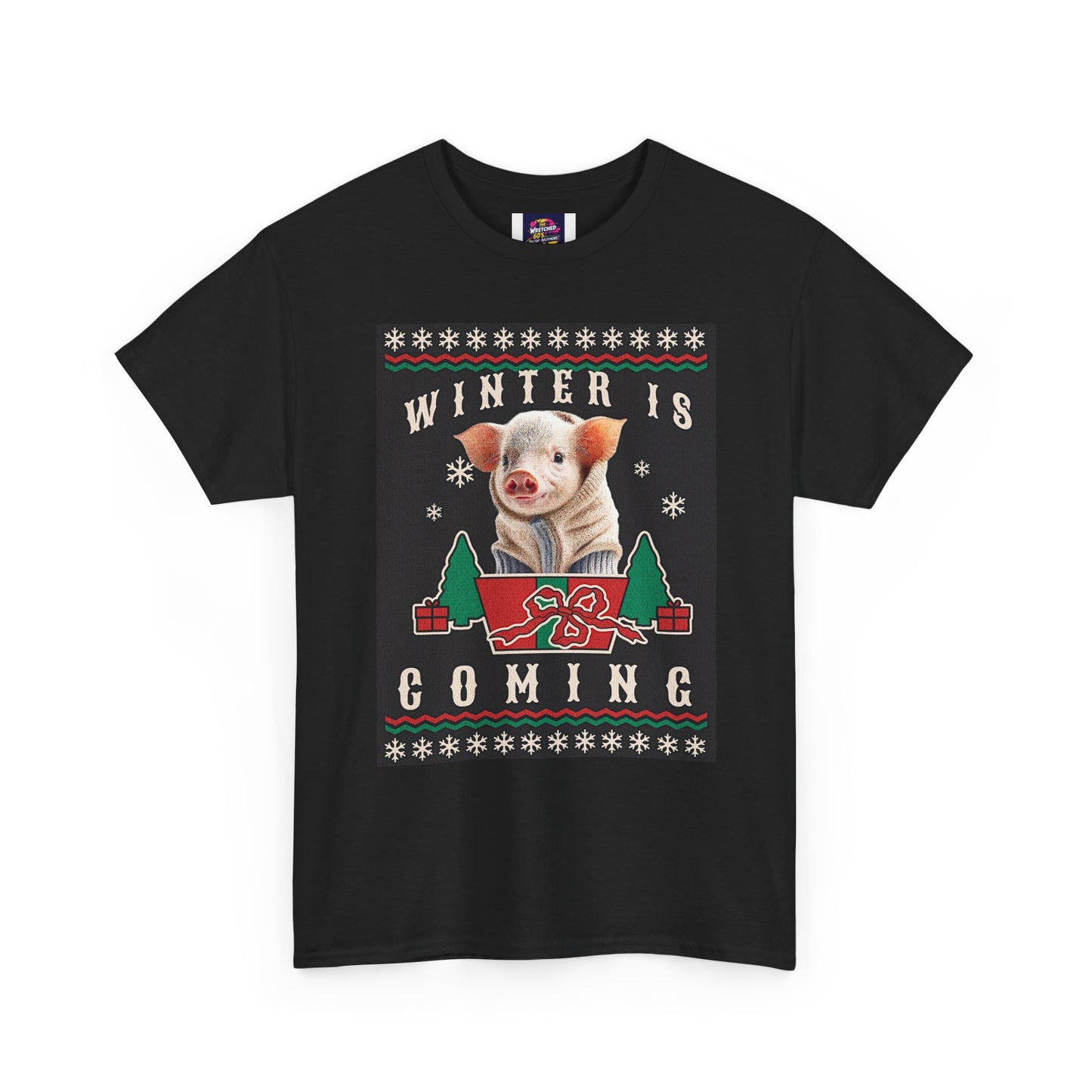 Winter is Coming Baby Piglet Unisex Heavy Cotton Tee, Pandas, Conservation T-Shirt