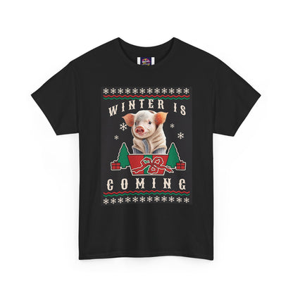 Winter is Coming Baby Piglet Unisex Heavy Cotton Tee, Pandas, Conservation T-Shirt