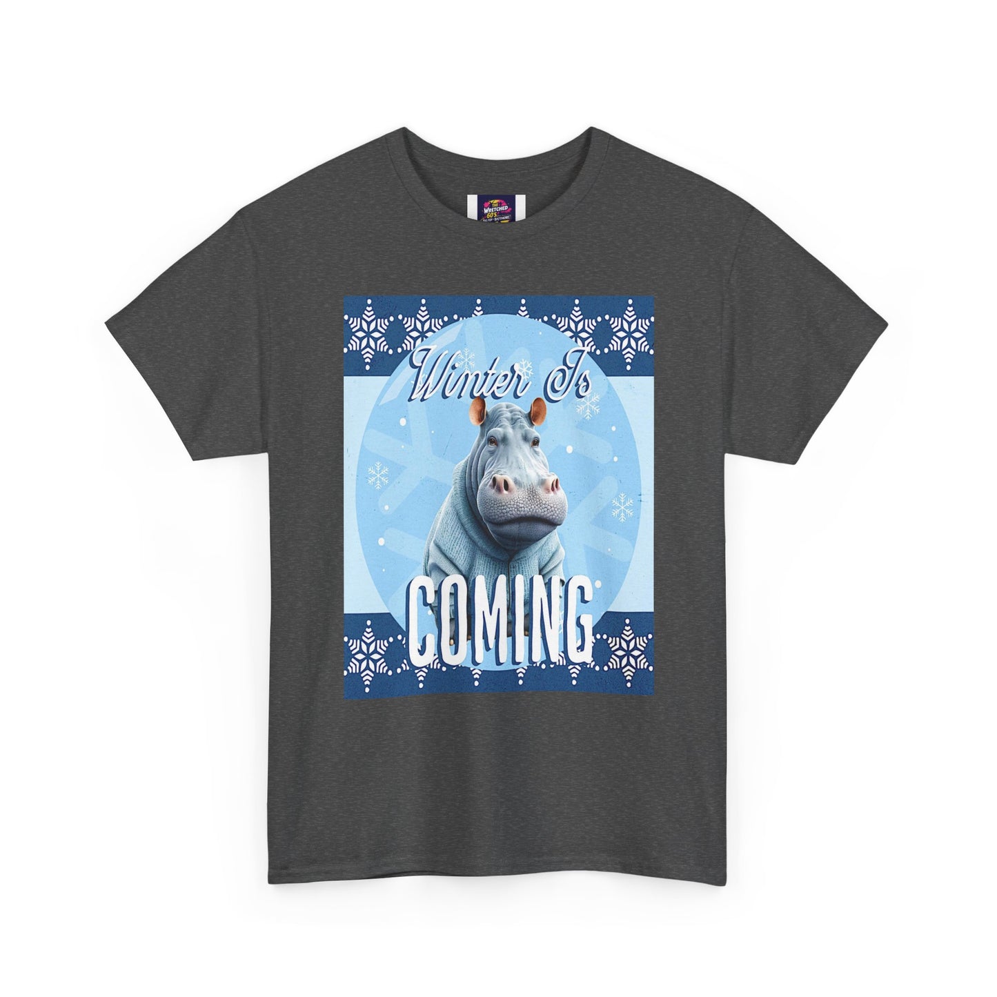 Winter is Coming Hippo Unisex Heavy Cotton Tee, Pandas, Conservation T-Shirt