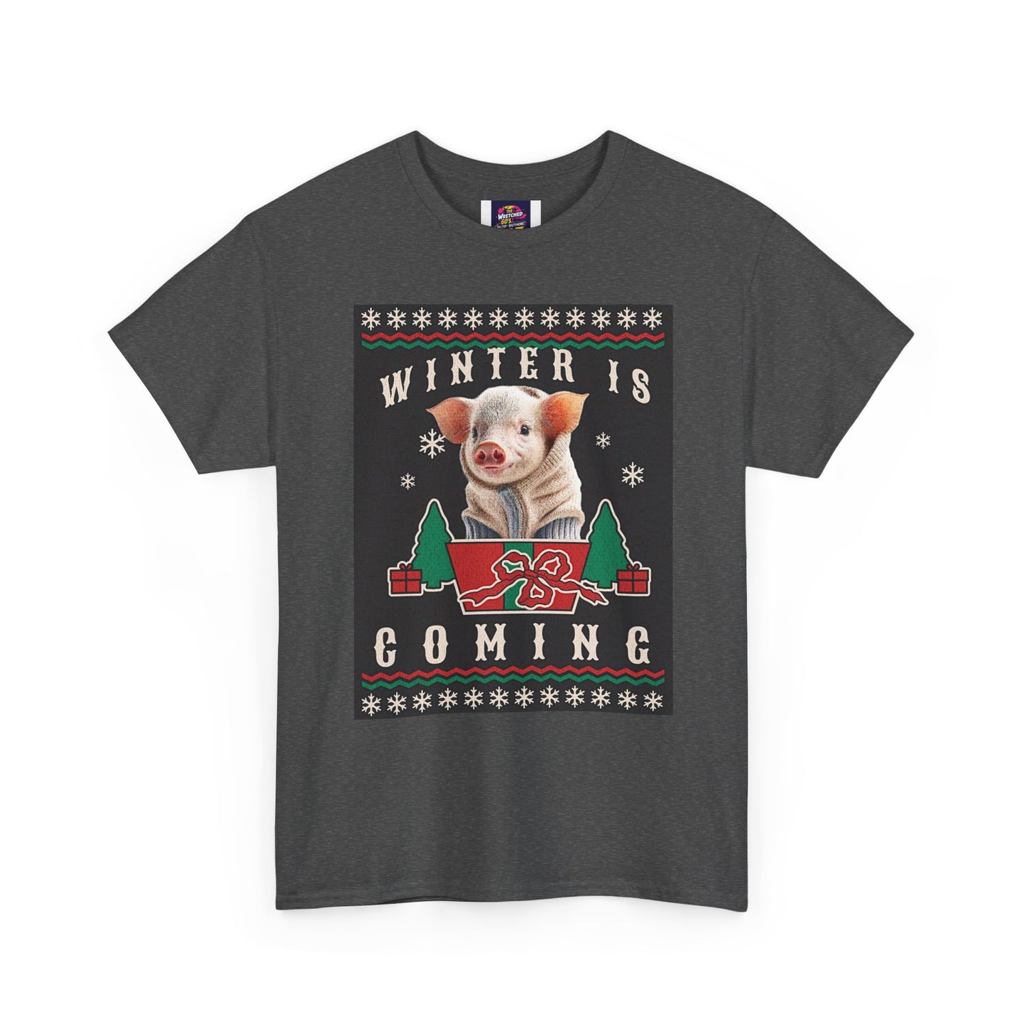 Winter is Coming Baby Piglet Unisex Heavy Cotton Tee, Pandas, Conservation T-Shirt