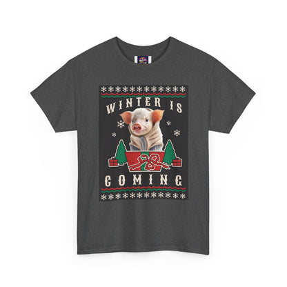 Winter is Coming Baby Piglet Unisex Heavy Cotton Tee, Pandas, Conservation T-Shirt