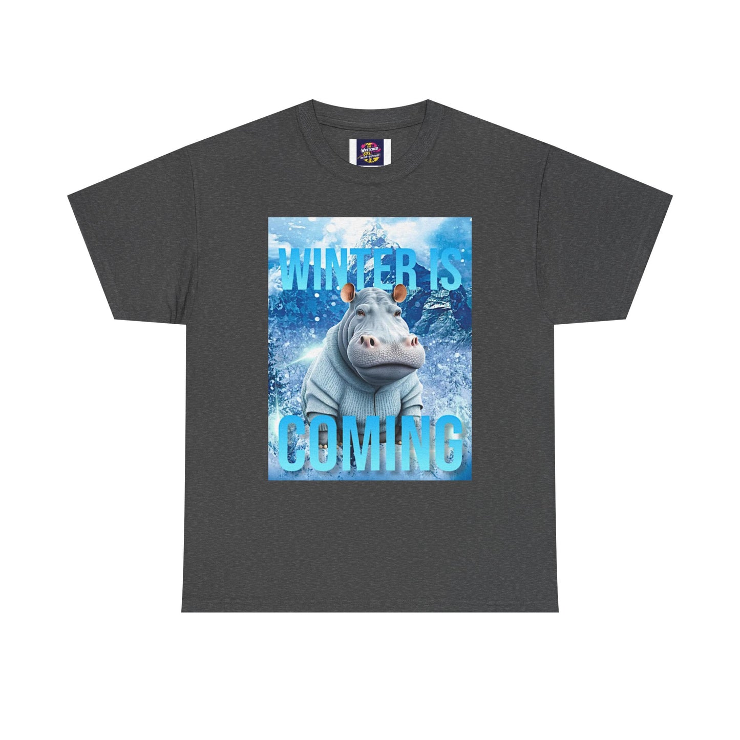 Winter is Coming Baby Hippo Unisex Heavy Cotton Tee, Pandas, Conservation T-Shirt