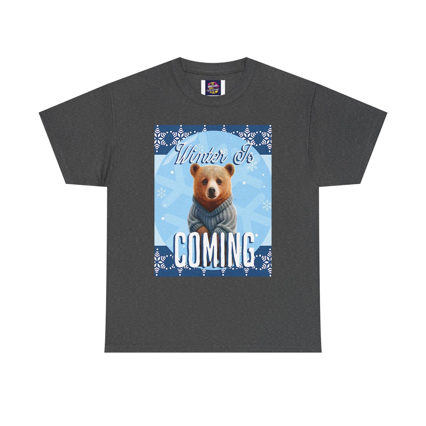 Winter is Coming Brown Bear Cub Unisex Heavy Cotton Tee, Pandas, Conservation T-shirt