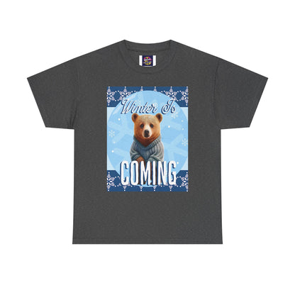 Winter is Coming Brown Bear Cub Unisex Heavy Cotton Tee, Pandas, Conservation T-shirt