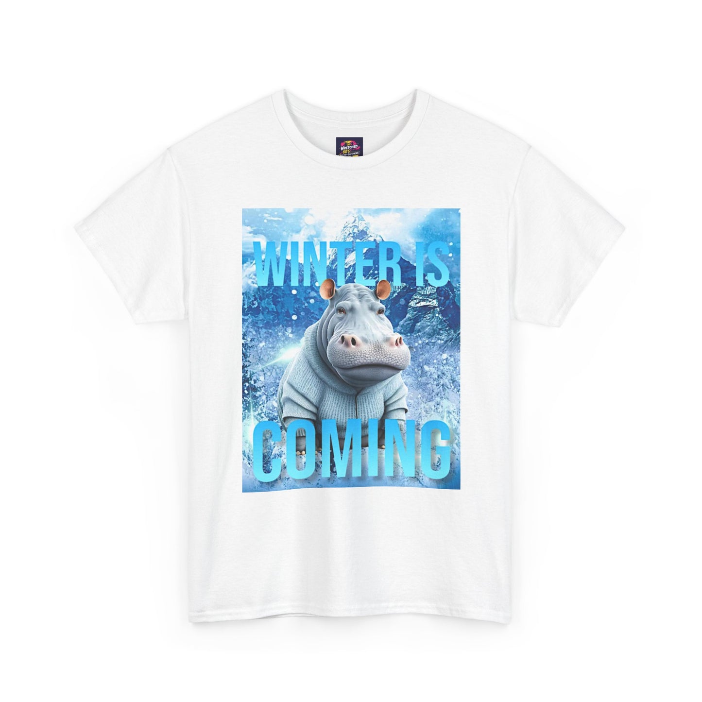 Winter is Coming Baby Hippo Unisex Heavy Cotton Tee, Pandas, Conservation T-Shirt
