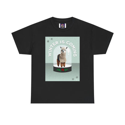 Winter is Coming Llama Unisex Heavy Cotton Tee, Conservation T-Shirt