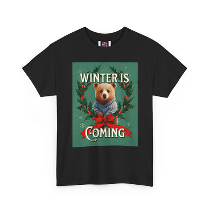 Winter is Coming Grizzly Bear One Unisex Heavy Cotton Tee, Pandas, Conservation T-shirt