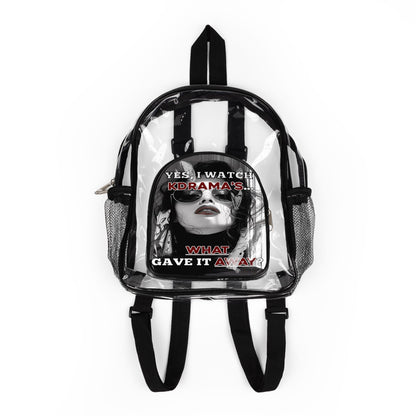 Yes, I watch KDrama's Backpack, Clear Stadium Backpack with Blue Design, KDrama Backpack