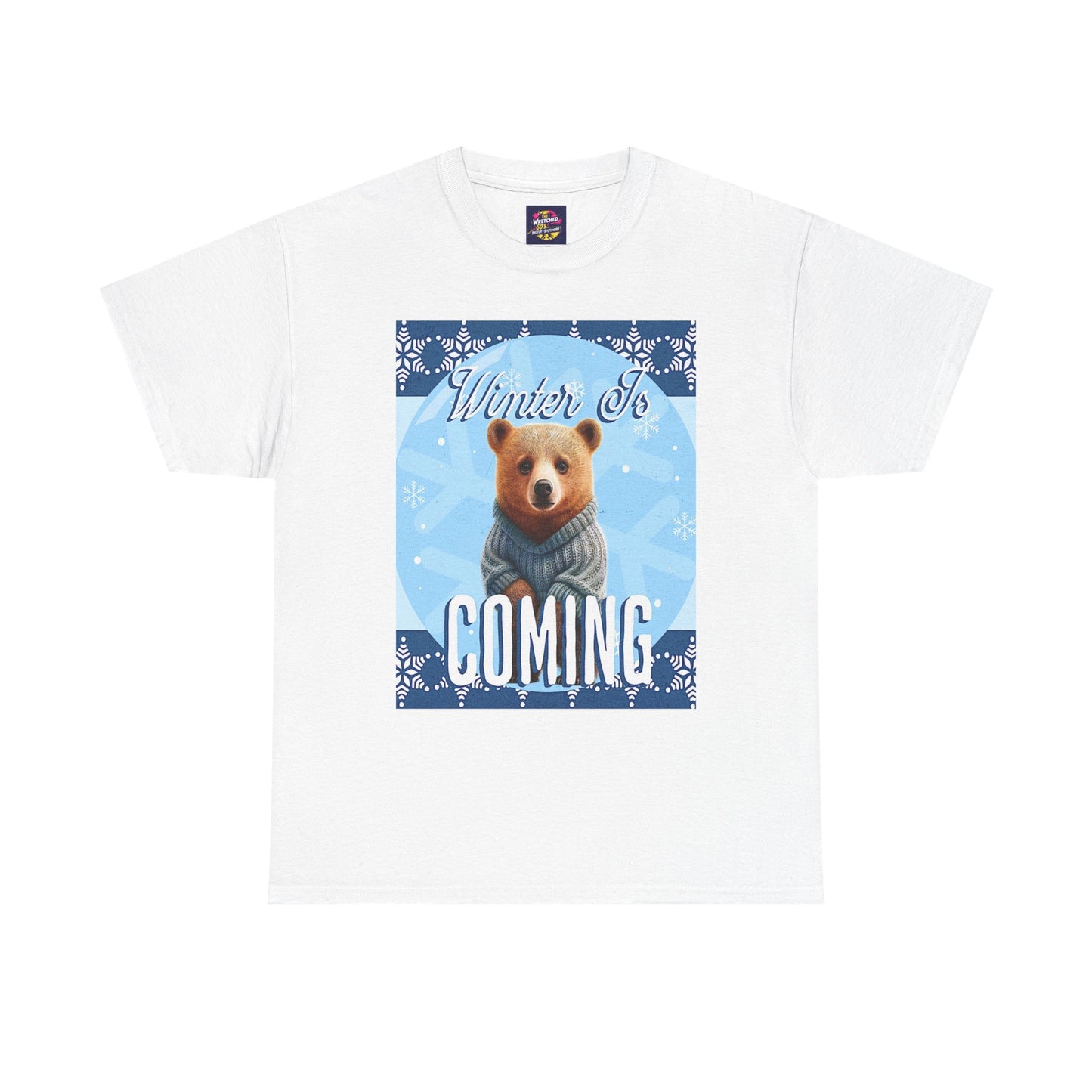 Winter is Coming Brown Bear Cub Unisex Heavy Cotton Tee, Pandas, Conservation T-shirt