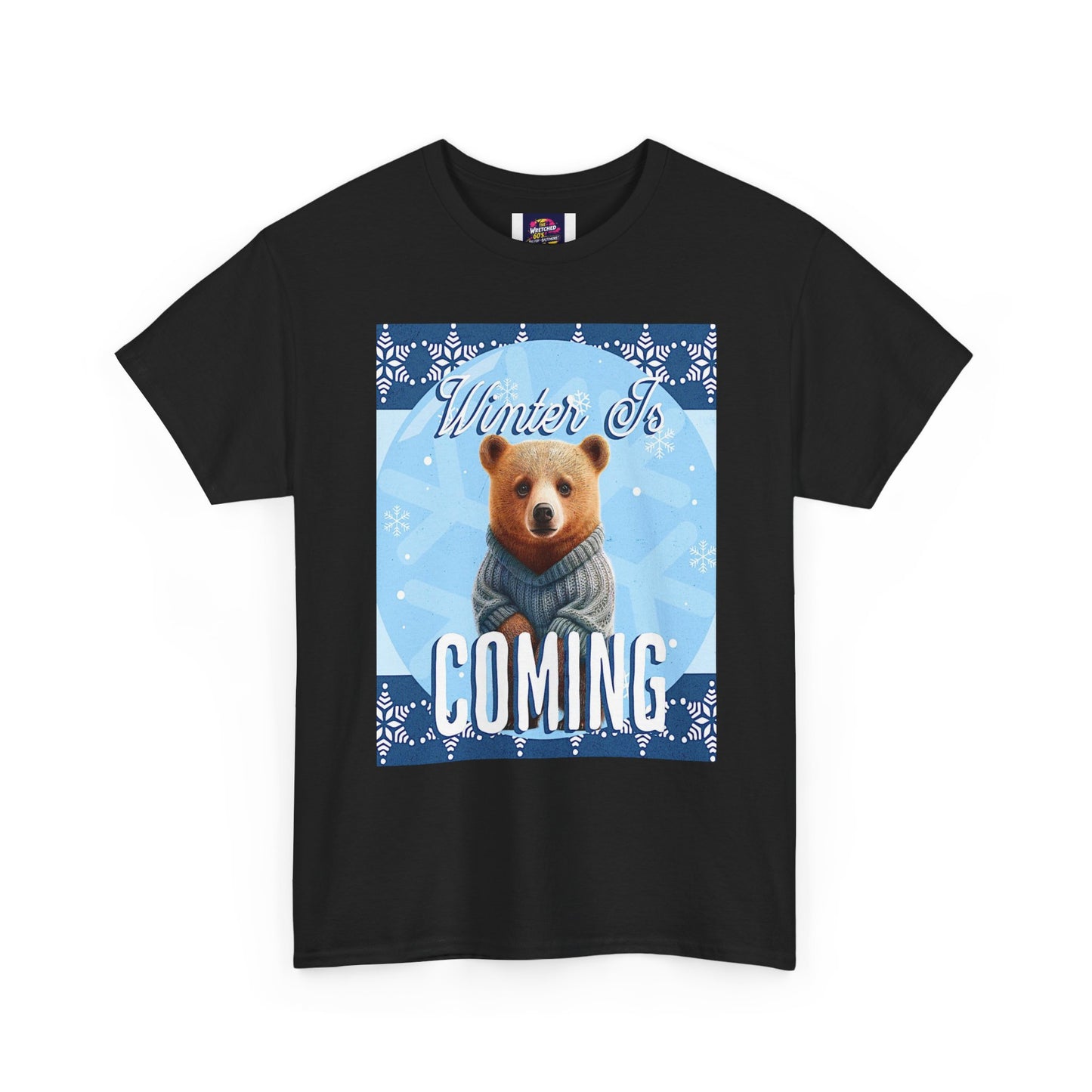 Winter is Coming Brown Bear Cub Unisex Heavy Cotton Tee, Pandas, Conservation T-shirt