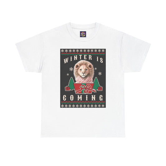 Winter is Coming Baby Lion Cub Unisex Heavy Cotton Tee, Pandas, Conservation T-Shirt