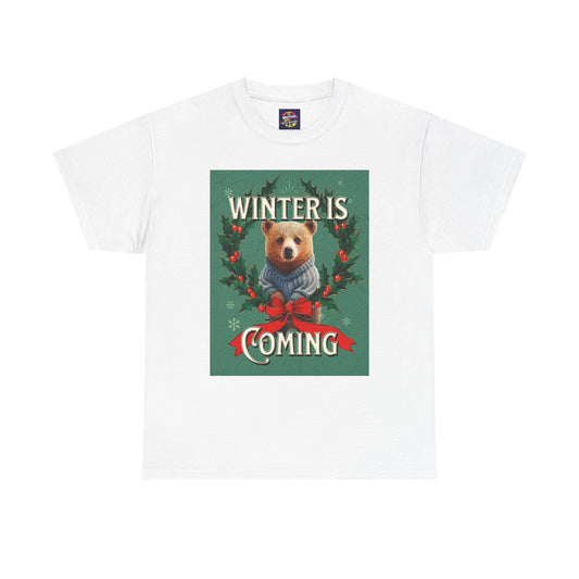 Winter is Coming Grizzly Bear One Unisex Heavy Cotton Tee, Pandas, Conservation T-shirt