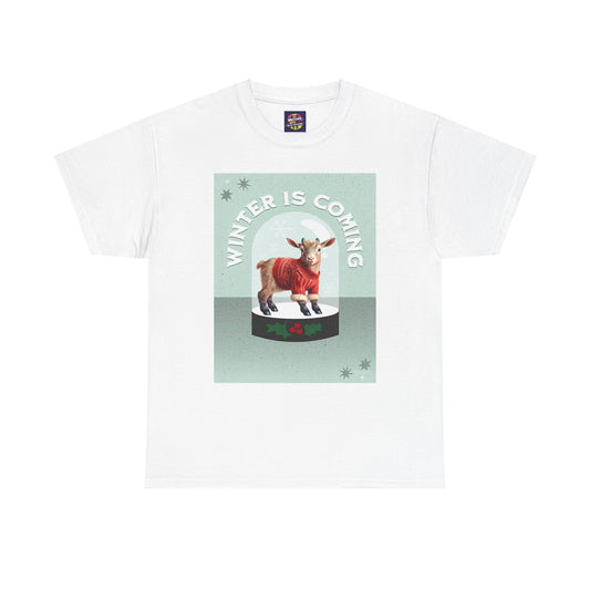 Winter is Coming Baby Goat Unisex Heavy Cotton Tee, Pandas, Conservation T-Shirt