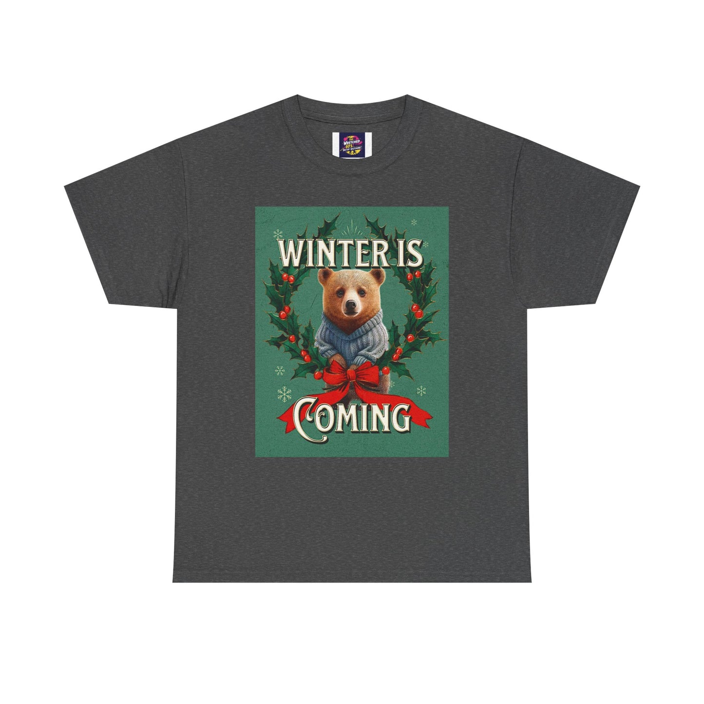 Winter is Coming Grizzly Bear One Unisex Heavy Cotton Tee, Pandas, Conservation T-shirt