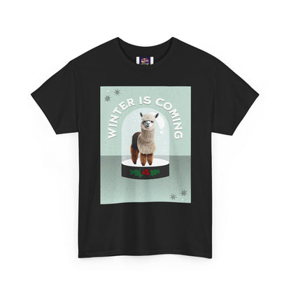 Winter is Coming Llama Unisex Heavy Cotton Tee, Conservation T-Shirt