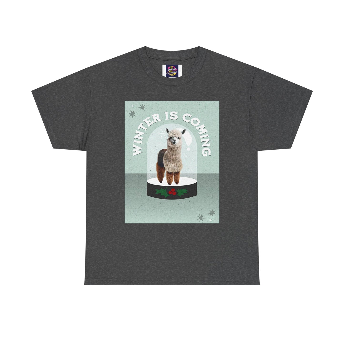 Winter is Coming Llama Unisex Heavy Cotton Tee, Conservation T-Shirt