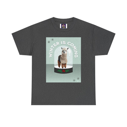 Winter is Coming Llama Unisex Heavy Cotton Tee, Conservation T-Shirt