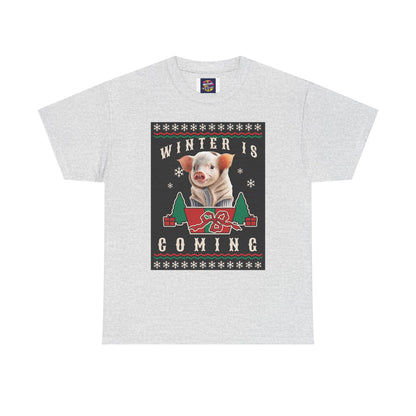 Winter is Coming Baby Piglet Unisex Heavy Cotton Tee, Pandas, Conservation T-Shirt