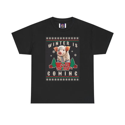 Winter is Coming Baby Piglet Unisex Heavy Cotton Tee, Pandas, Conservation T-Shirt