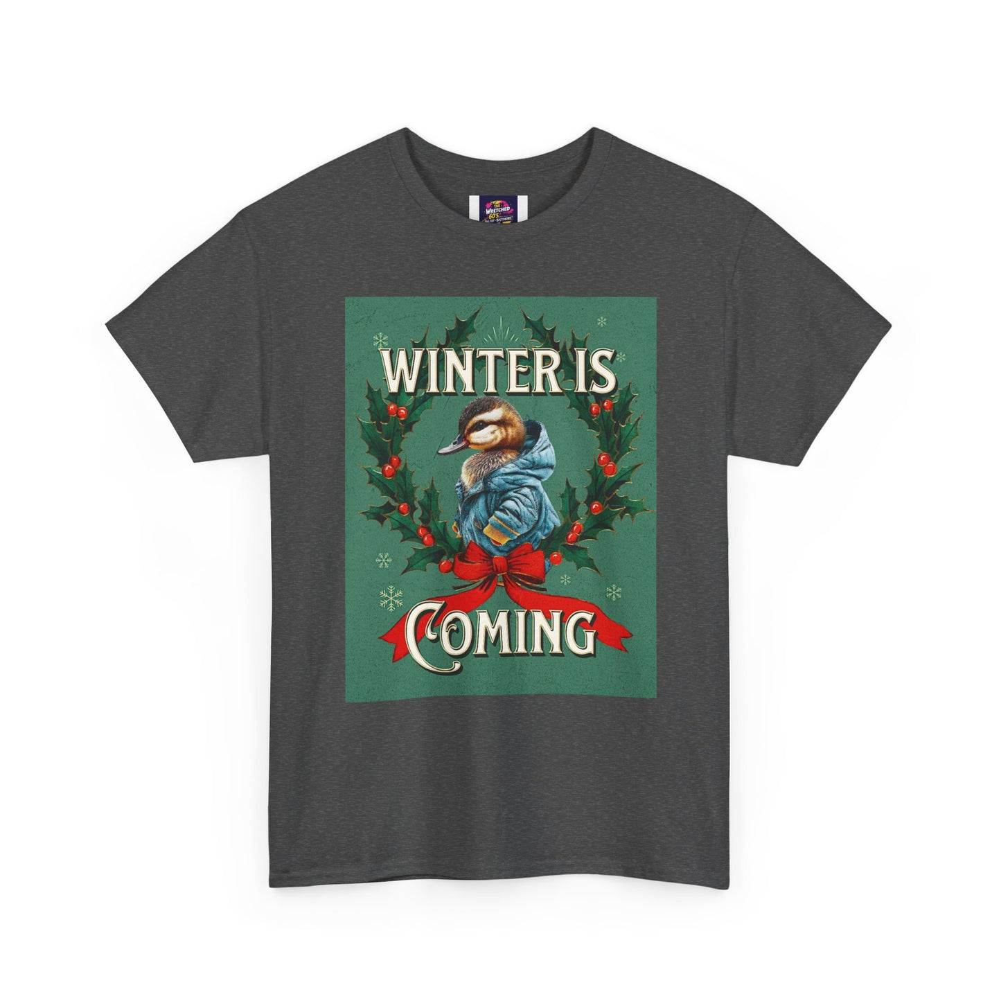 Winter is Coming Baby Duck Unisex Heavy Cotton Tee, Pandas, Conservation T-Shirt