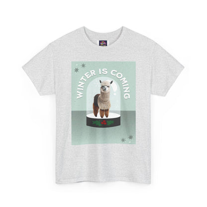 Winter is Coming Llama Unisex Heavy Cotton Tee, Conservation T-Shirt