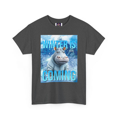 Winter is Coming Baby Hippo Unisex Heavy Cotton Tee, Pandas, Conservation T-Shirt