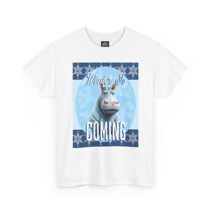Winter is Coming Hippo Unisex Heavy Cotton Tee, Pandas, Conservation T-Shirt